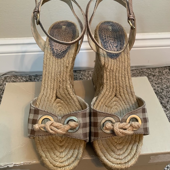Burberry Espadrille Wedge Strappy Sandal - Picture 1 of 8